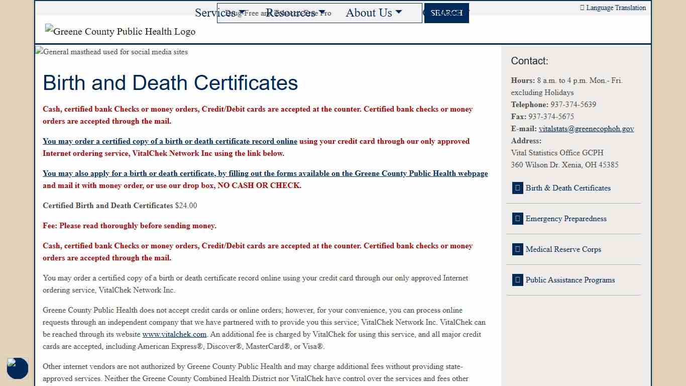 Birth and Death Certificates