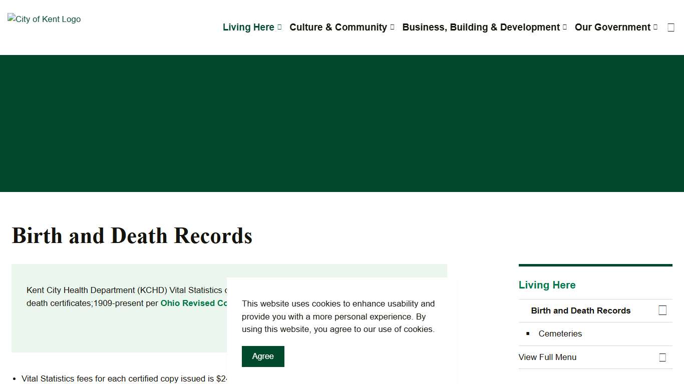 Birth and Death Records City of Kent