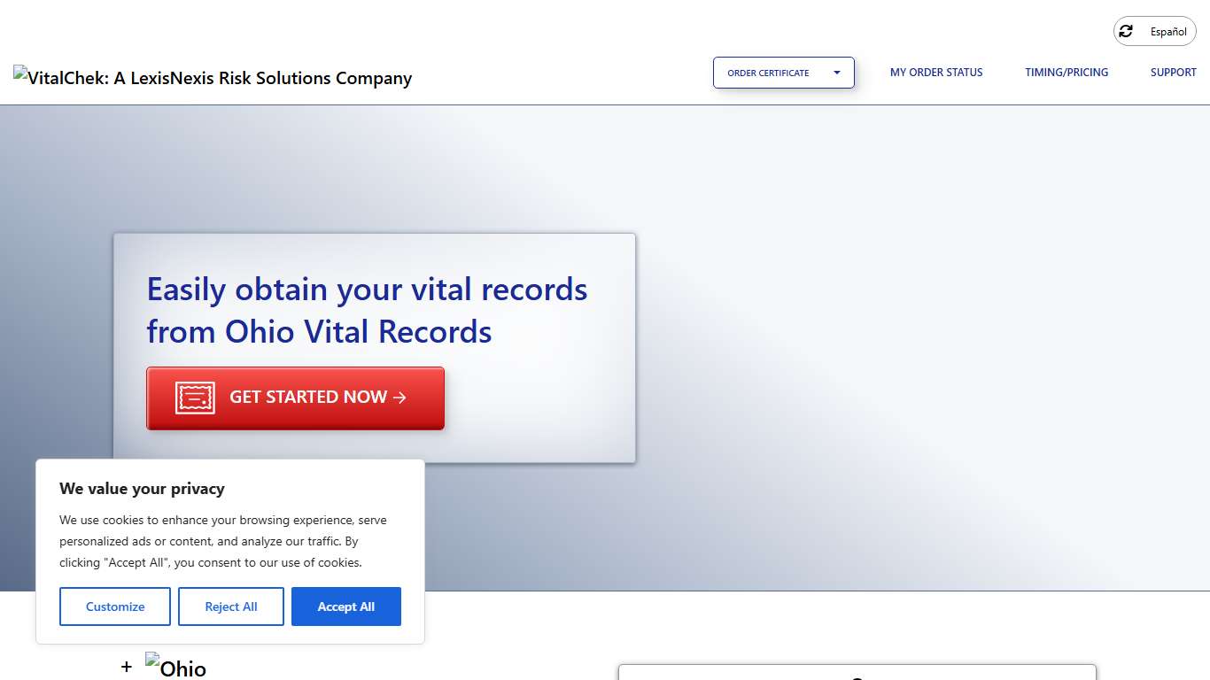 Ohio Vital Records (OH) Order Certificates - VitalChek